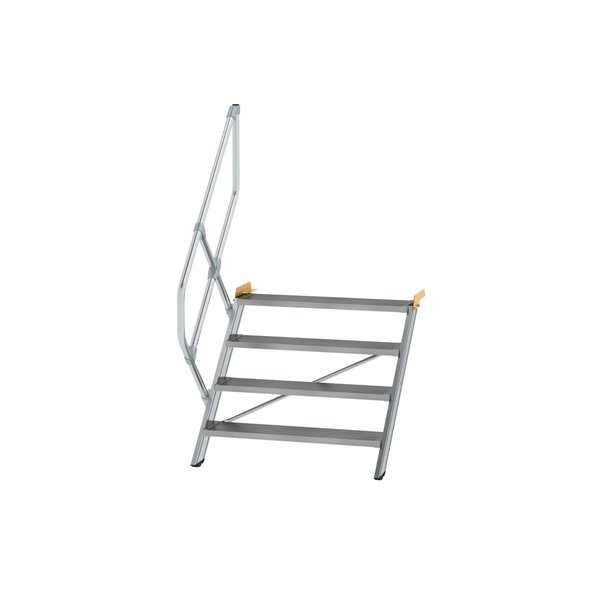 Günzburger Steigtechnik Treppe 45° Stufenbreite 1000 mm 4 Stufen Aluminium geriffelt