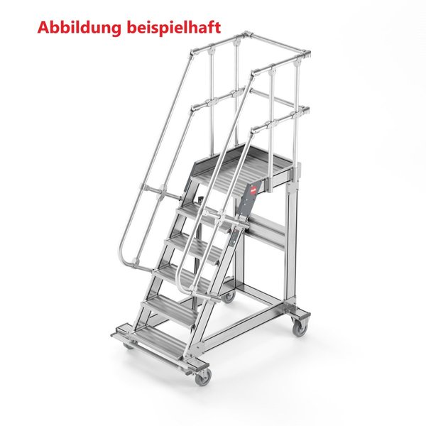 Hailo Professional Plattformtreppe fahrbar 45°, Stufenbreite 600 mm 3 Stufen