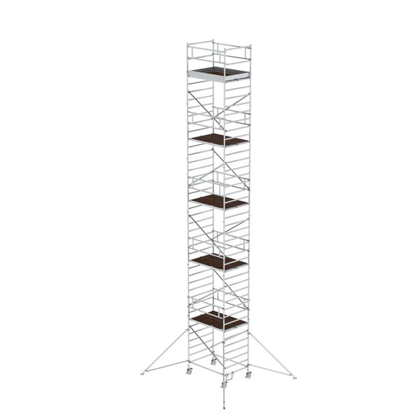 Günzburger Steigtechnik Rollgerüst 1,35 x 1,80 m mit Ausleger & Doppel-Plattform Plattformhöhe 11,35 m