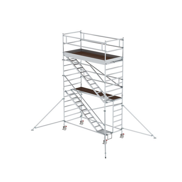 Günzburger Steigtechnik Rollgerüst 1,35 x 3,0 m mit Schrägaufstiegen & Ausleger Plattformhöhe 4,35 m