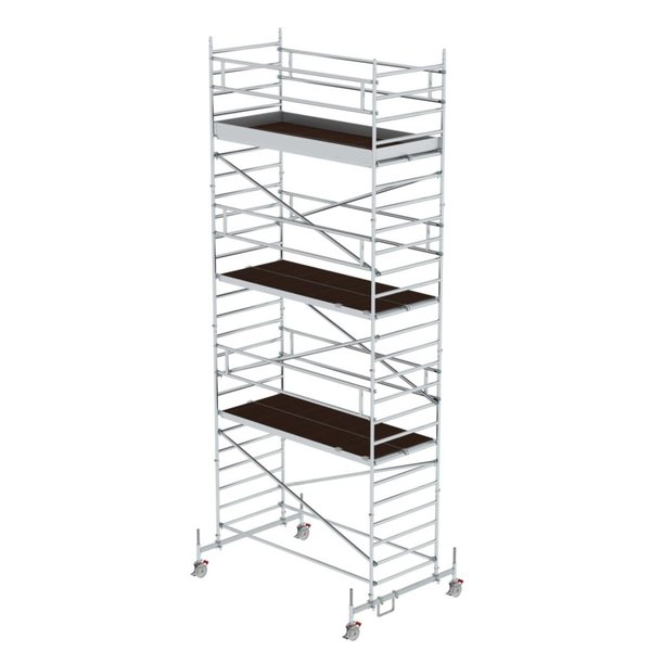 Günzburger Steigtechnik Rollgerüst 1,35 x 3,0 m mit Fahrbalken und Doppel-Plattform Plattformhöhe 6,62 m