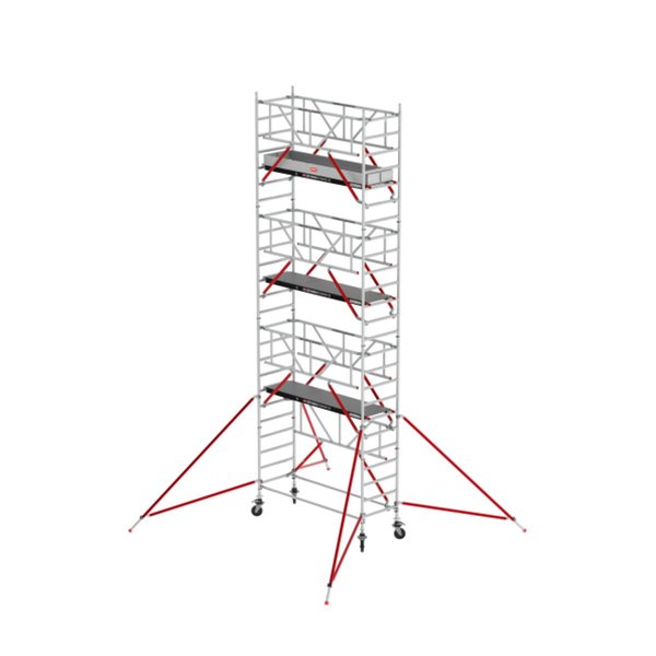 Altrex RS TOWER 51-S mit Safe-Quick®2 Geländer - Aluminium Fahrgerüst 0.90 x 2.45 m  Holz-Plattformen, Arbeitshöhe bis 8,2m