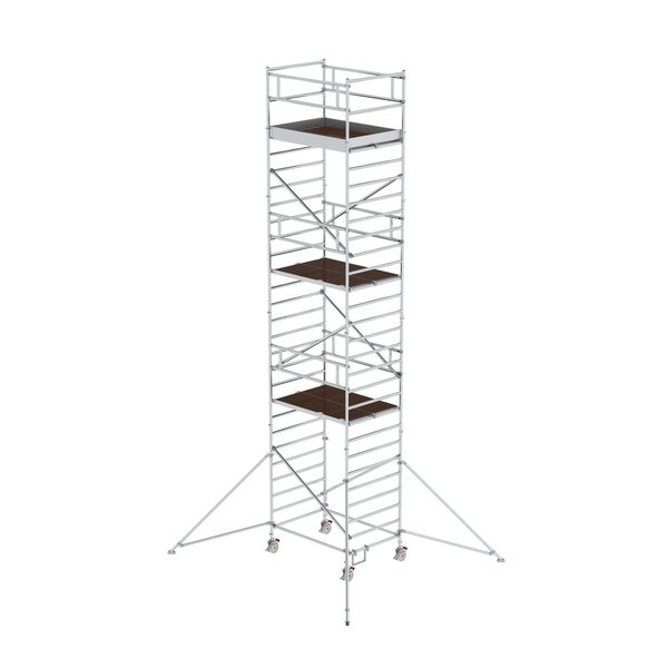 Günzburger Steigtechnik Rollgerüst 1,35 x 1,80 m mit Ausleger & Doppel-Plattform Plattformhöhe 7,35 m