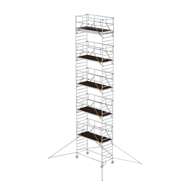 Günzburger Steigtechnik Rollgerüst SG 1,35 x 3,0 m mit Ausleger & Doppel-Plattform Plattformhöhe 11,47 m