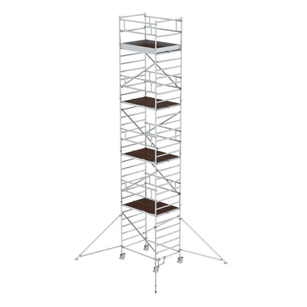 Günzburger Steigtechnik Rollgerüst 1,35 x 1,80 m mit Ausleger & Doppel-Plattform Plattformhöhe 8,35 m