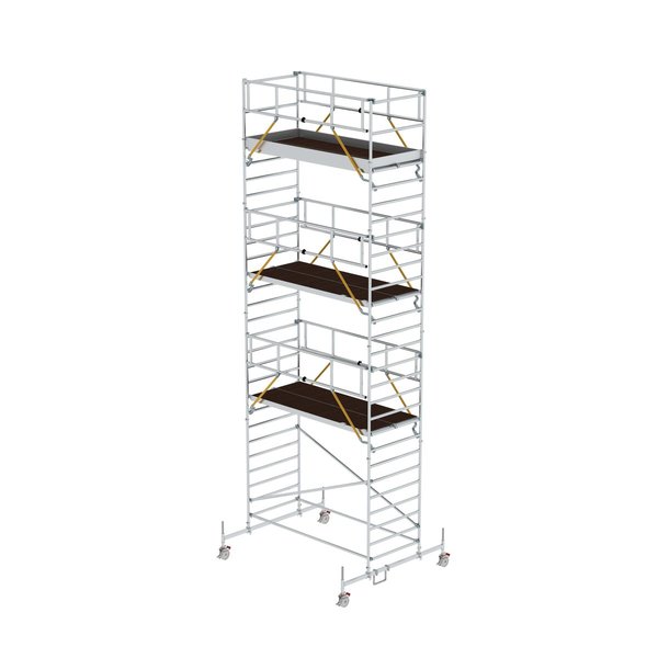 Günzburger Steigtechnik Rollgerüst SG 1,35 x 3,0 m mit Fahrbalken und Doppel-Plattform Plattformhöhe 7,74 m