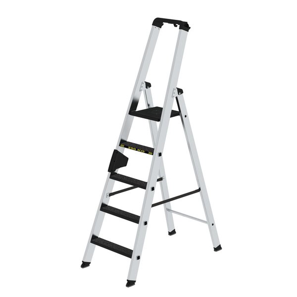 Günzburger Steigtechnik Stufen-Stehleiter 250 kg einseitig begehbar mit clip-step R 13 5 Stufen