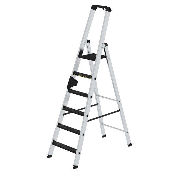 Günzburger Steigtechnik Stufen-Stehleiter 250 kg einseitig begehbar mit clip-step R 13 6 Stufen