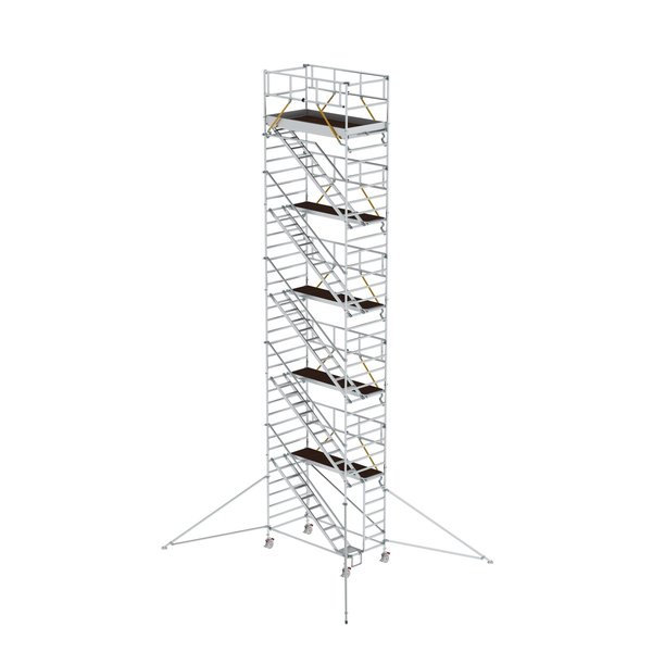 Günzburger Steigtechnik Rollgerüst SG 1,35 x 2,45 m mit Schrägaufstiegen & Ausleger Plattformhöhe 10,35 m