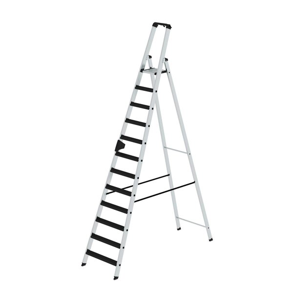 Günzburger Steigtechnik Stufen-Stehleiter einseitig begehbar mit clip-step relax 12 Stufen