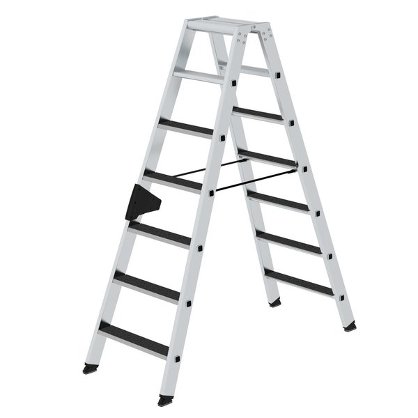 Günzburger Steigtechnik Stufen-Stehleiter beidseitig begehbar mit clip-step R 13 2x7 Stufen
