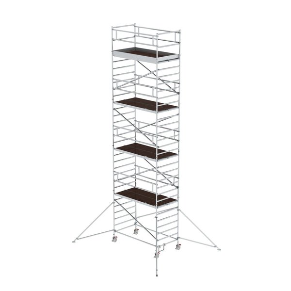 Günzburger Steigtechnik Rollgerüst 1,35 x 2,45 m mit Ausleger & Doppel-Plattform Plattformhöhe 8,35 m