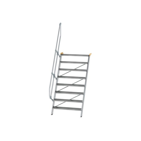 Günzburger Steigtechnik Treppe 60° Stufenbreite 1000 mm 8 Stufen Aluminium geriffelt