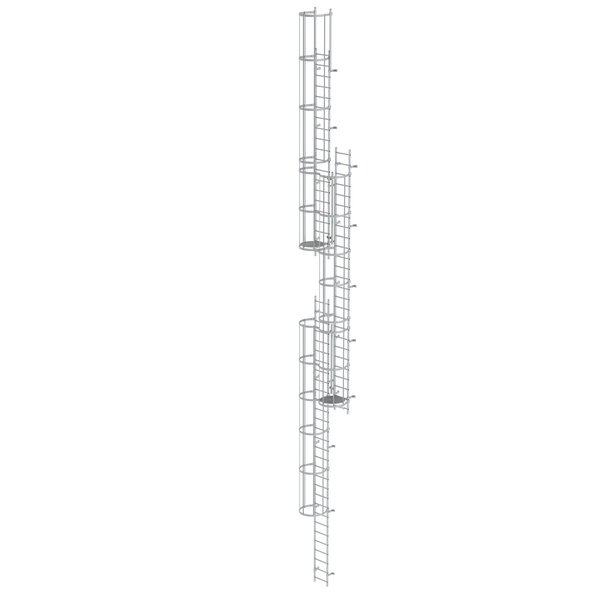 Günzburger Steigtechnik Mehrzügige Steigleiter mit Rückenschutz (Maschinen) Aluminium blank 16,32m