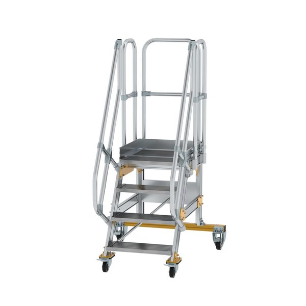 Günzburger Steigtechnik Plattformtreppe fahrbar 60° Stufenbreite 600 mm 4 Stufen