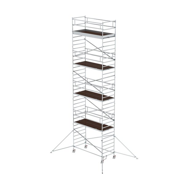 Günzburger Steigtechnik Rollgerüst 1,35 x 3,0 m mit Ausleger & Doppel-Plattform Plattformhöhe 9,35 m