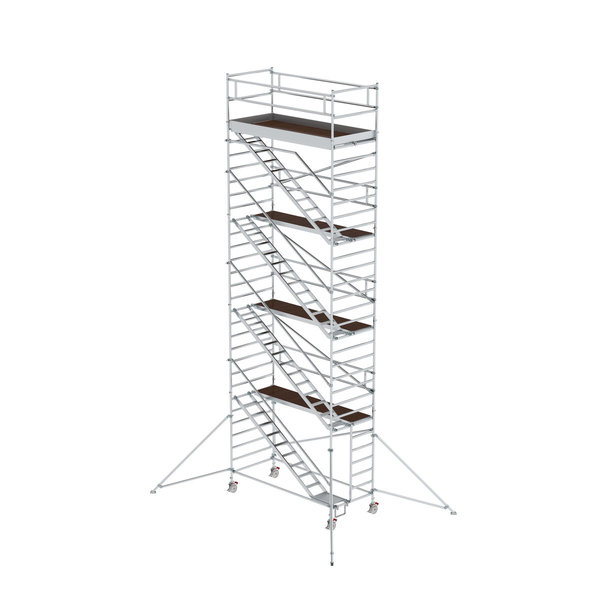 Günzburger Steigtechnik Rollgerüst 1,35 x 3,0 m mit Schrägaufstiegen & Ausleger Plattformhöhe 8,35 m