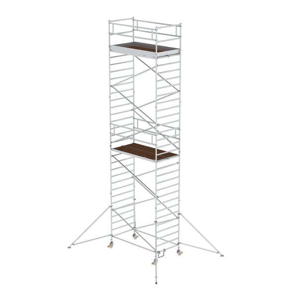 Günzburger Steigtechnik Rollgerüst 1,35x2,45 m mit Ausleger & Doppel-Plattform Plattformhöhe 8,35 m