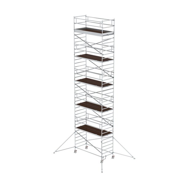 Günzburger Steigtechnik Rollgerüst 1,35 x 3,0 m mit Ausleger & Doppel-Plattform Plattformhöhe 10,35 m