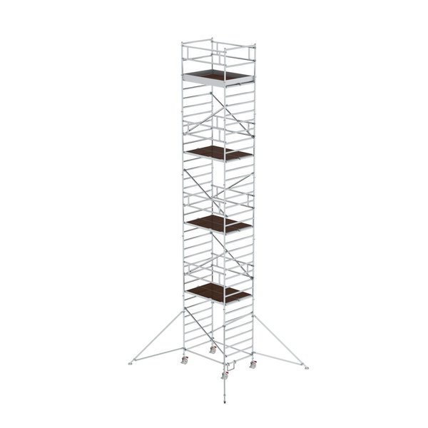 Günzburger Steigtechnik Rollgerüst 1,35 x 1,80 m mit Ausleger & Doppel-Plattform Plattformhöhe 9,35 m