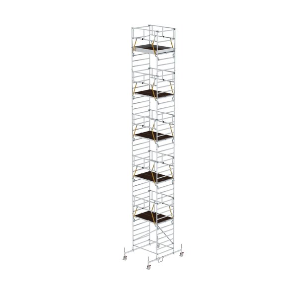 Günzburger Steigtechnik Rollgerüst SG 1,35 x 1,80 m mit Fahrbalken & Doppel-Plattform Plattformhöhe 11,62 m