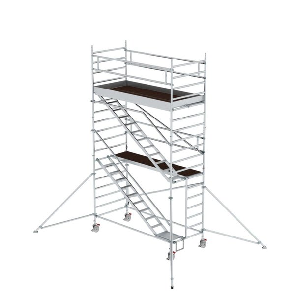 Günzburger Steigtechnik Rollgerüst 1,35 x 3,0 m mit Schrägaufstiegen & Ausleger Plattformhöhe 4,47 m