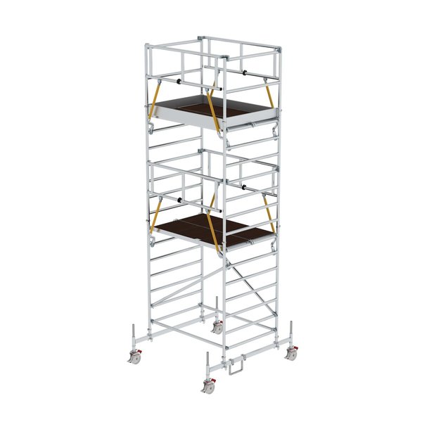 Günzburger Steigtechnik Rollgerüst SG 1,35 x 1,80 m mit Fahrbalken & Doppel-Plattform Plattformhöhe 4,66 m