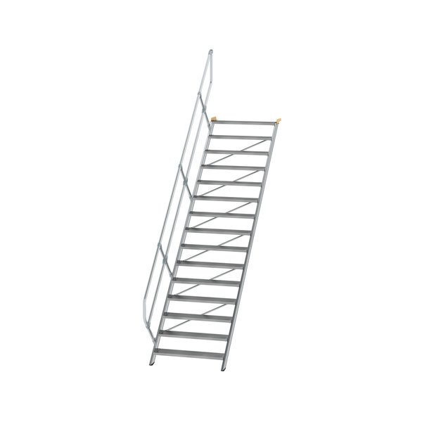 Günzburger Steigtechnik Treppe 45° Stufenbreite 1000 mm 15 Stufen Aluminium geriffelt