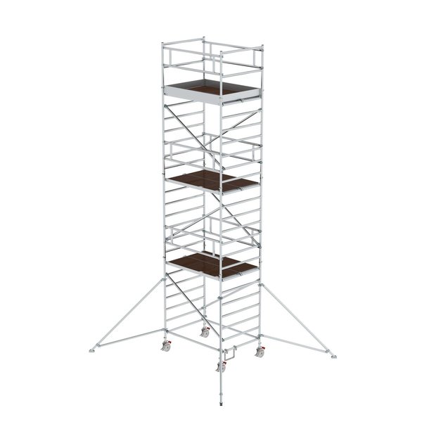 Günzburger Steigtechnik Rollgerüst 1,35 x 1,80 m mit Ausleger & Doppel-Plattform Plattformhöhe 6,35 m