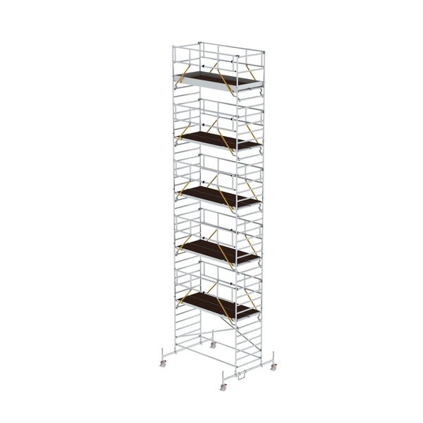 Günzburger Steigtechnik Rollgerüst SG 1,35 x 3,0 m mit Fahrbalken und Doppel-Plattform Plattformhöhe 10,54 m