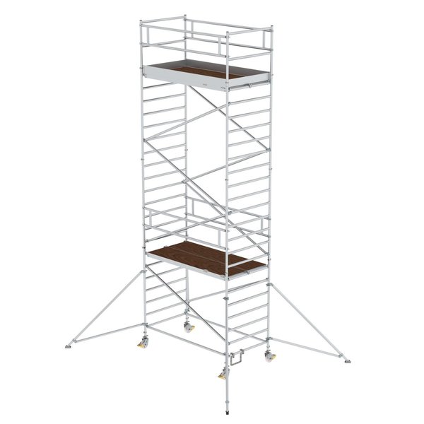 Günzburger Steigtechnik Rollgerüst 1,35x2,45 m mit Ausleger & Doppel-Plattform Plattformhöhe 6,35 m