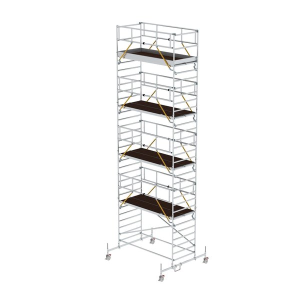 Günzburger Steigtechnik Rollgerüst SG 1,35 x 3,0 m mit Fahrbalken und Doppel-Plattform Plattformhöhe 8,58 m