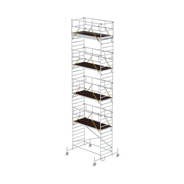 Günzburger Steigtechnik Rollgerüst SG 1,35 x 3,0 m mit Fahrbalken und Doppel-Plattform Plattformhöhe 9,70 m