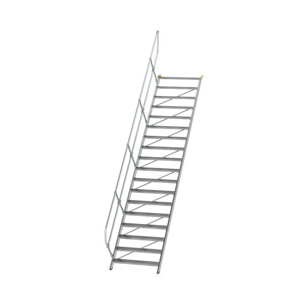 Günzburger Steigtechnik Treppe 45° Stufenbreite 1000 mm 18 Stufen Aluminium geriffelt