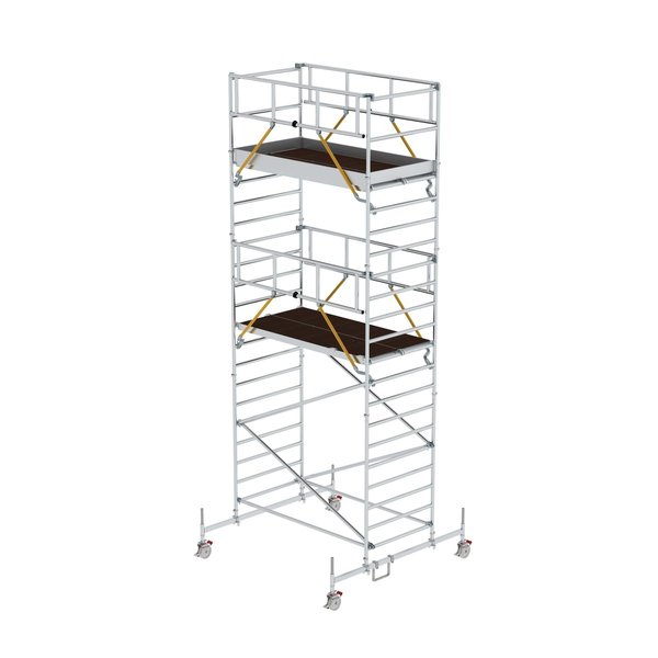 Günzburger Steigtechnik Rollgerüst SG 1,35 x 2,45 m mit Fahrbalken & Doppel-Plattform Plattformhöhe 5,78 m