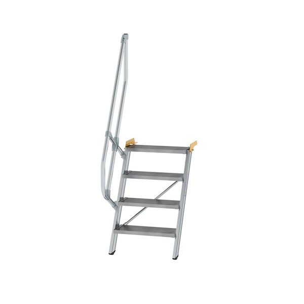 Günzburger Steigtechnik Treppe 60° Stufenbreite 600 mm 4 Stufen Aluminium geriffelt