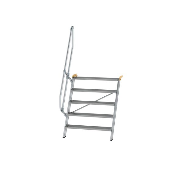 Günzburger Steigtechnik Treppe 60° Stufenbreite 1000 mm 5 Stufen Aluminium geriffelt