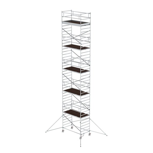 Günzburger Steigtechnik Rollgerüst 1,35 x 2,45 m mit Ausleger & Doppel-Plattform Plattformhöhe 11,35 m