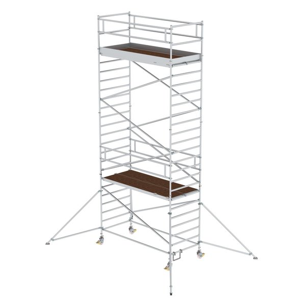 Günzburger Steigtechnik Rollgerüst 1,35x3,0 m mit Ausleger & Doppel-Plattform Plattformhöhe 6,35 m