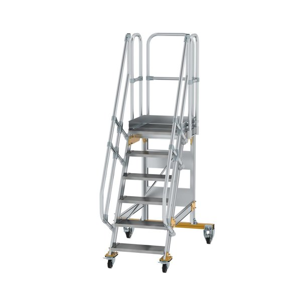 Günzburger Steigtechnik Plattformtreppe fahrbar 60° Stufenbreite 600 mm 6 Stufen