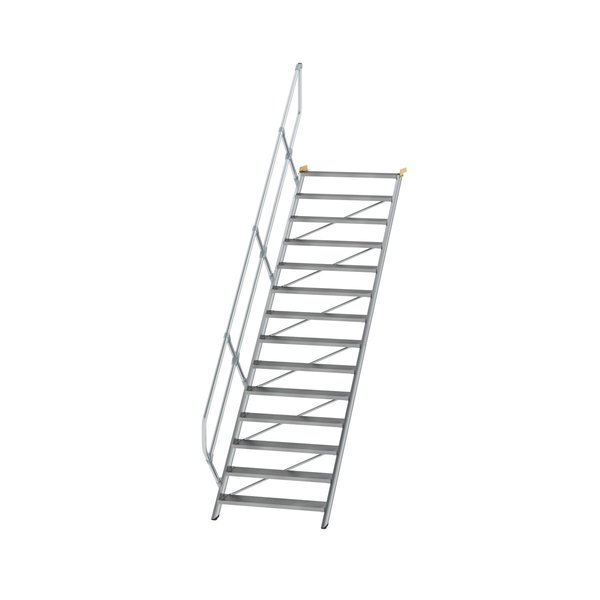 Günzburger Steigtechnik Treppe 45° Stufenbreite 1000 mm 14 Stufen Aluminium geriffelt