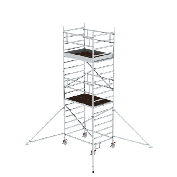 Günzburger Steigtechnik Rollgerüst 1,35 x 1,80 m mit Ausleger & Doppel-Plattform Plattformhöhe 4,47 m