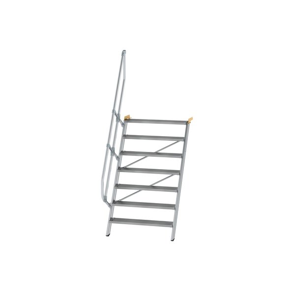 Günzburger Steigtechnik Treppe 60° Stufenbreite 1000 mm 7 Stufen Aluminium geriffelt