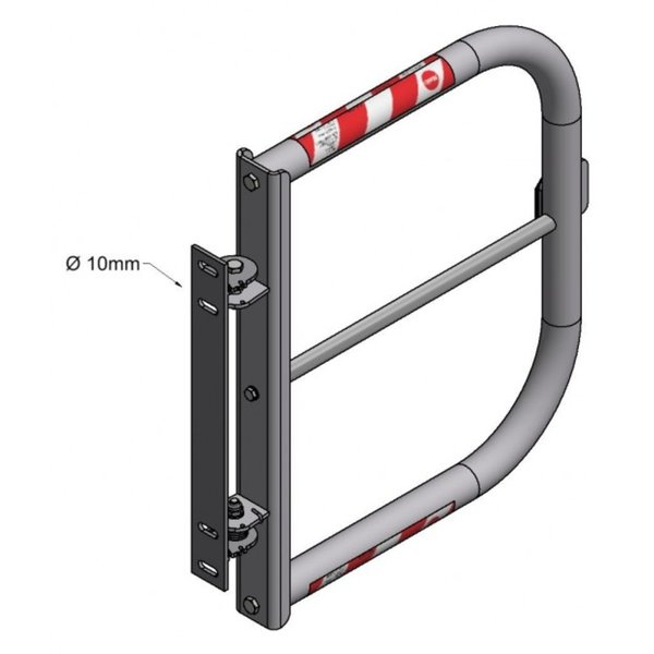 Hailo Professional Schranken mit Knieleiste an Bauwerken Edelstahl