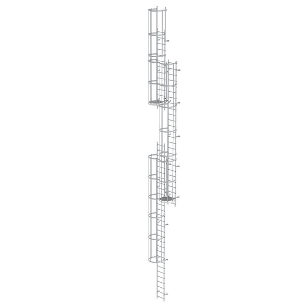 Günzburger Steigtechnik Mehrzügige Steigleiter mit Rückenschutz (Maschinen) Aluminium blank 15,20m