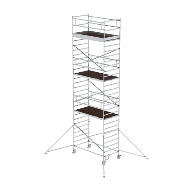 Günzburger Steigtechnik Rollgerüst 1,35 x 2,45 m mit Ausleger & Doppel-Plattform Plattformhöhe 7,35 m