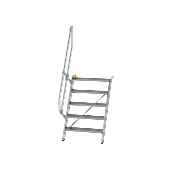 Günzburger Steigtechnik Treppe 60° Stufenbreite 800 mm 5 Stufen Aluminium geriffelt