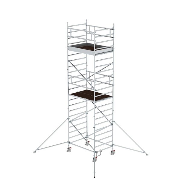 Günzburger Steigtechnik Rollgerüst 1,35 x 1,80 m mit Ausleger & Doppel-Plattform Plattformhöhe 5,59 m