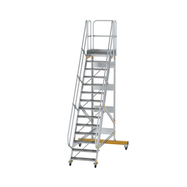 Günzburger Steigtechnik Plattformtreppe fahrbar 60° Stufenbreite 800 mm 14 Stufen