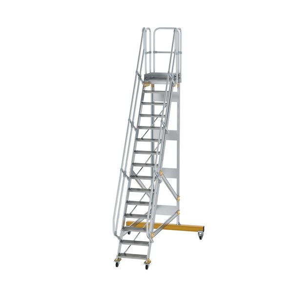 Günzburger Steigtechnik Plattformtreppe fahrbar 60° Stufenbreite 600 mm 15 Stufen